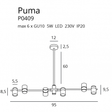 PUMA P0409 LAMPA SUFITOWA