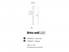 Kinkiet Brina LED Black LW9003-1 BK