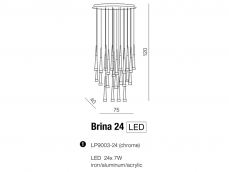 Lampa LED Wisząca Brina 24 Chrome LP9003-24