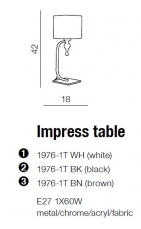 Impress table 1976-1T WH BIAŁA