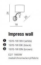 Impress wall 1976-1W BK (black)