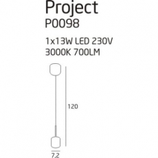 Lampa sufitowa biała kuchenna Maxlight PROJECT LED P0098